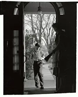 Elizabeth Prints: Newsboy Writing Information of New Customer