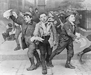 Newsboys Going on Their Routes