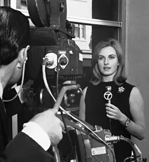 Newscaster Prints: Newscaster Pia Lindstrom Filing News Report