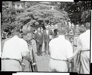 Joseph W Prints: Newsmen Interviewing William Knowland and Joseph Martin Jr