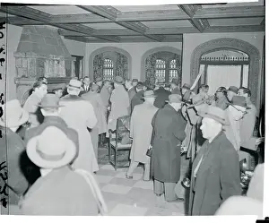 Newsmen Standing Inside Serge Rubinstein's Home