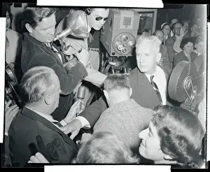 Joseph T Prints: Newsmen Surrounding Paul Douglas