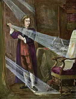 Newton Experimenting with Light