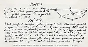 Problem Prints: Newton's Notes and Diagram of a Physics Problem