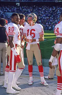 San Francisco 49ers Prints: NFL San Francisco 49ers - QB # 16 Joe Montana, WR # 80 Jerry Rice, C # 51 Randy Cross