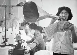 Hanoi Prints: Nguen Tkhi Lien Khyong Reading News Through Bullhorn