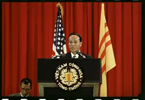 Nguyen Van Thieu Speaking at Podium
