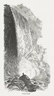 New York State Gallery: Niagara Falls, American side, New York, USA, published in 1880