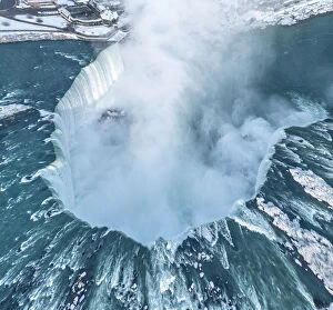 Images Dated 21st January 2016: Niagra Horseshoe Falls from above in Winter : Stock Photo Comp Embed Share Add to Board Niagra