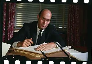 Nicholas De B Prints: Nicholas B. Katzenbach at Desk