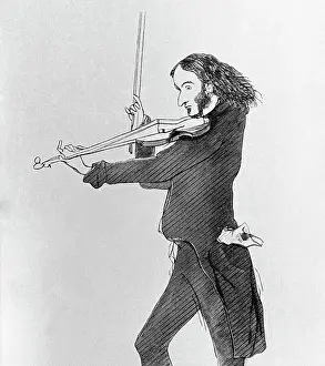 Nicolo Paganini Playing Violin