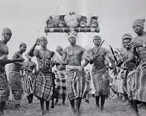 Balancing Prints: Nigerian Warriors Dancing