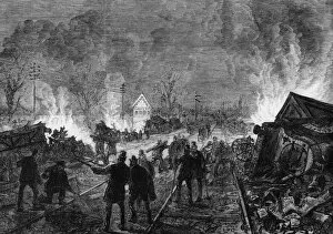 Passenger Train Gallery: Night falls on the Abbots Ripton Crash, January 1876