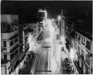 Lac0047 Prints: Night Scene Of Main Shopping Street In Manila, Philippines