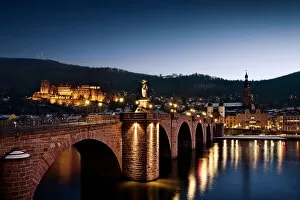 Michael Breitung Landscape Photography Collection: Night sets in over Heidelberg