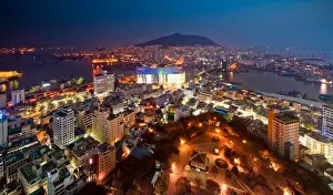 Busan Prints: Night view of Busan city