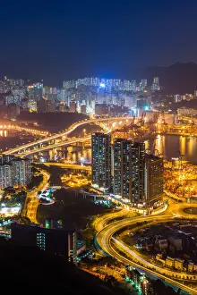Night view of Hong Kong residential area