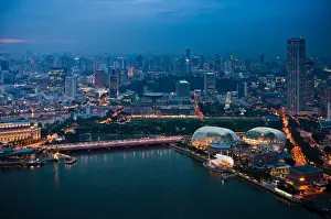 Singapore City Prints: Night view of Singapore