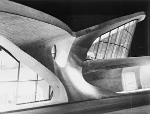 Concrete Prints: Nighttime View Of Jfk Airport Terminal