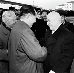 Nikita Khrushchev Greets Mao Tse-Tung