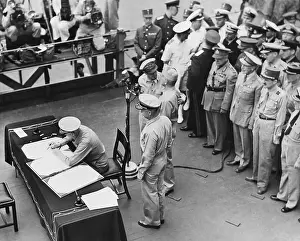 Witness Prints: Nimitz Signing Treaty with Japan