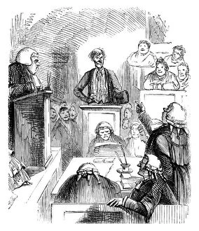 Images Dated 25th March 2016: Nineteenth century courtroom scene