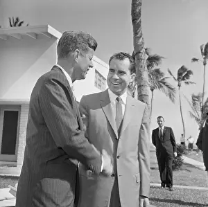 1960 Us Presidential Election Prints: Nixon And Kennedy Shaking Hands After Election