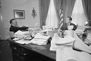 Petition Prints: Nixon with Piles of Papers from Americans