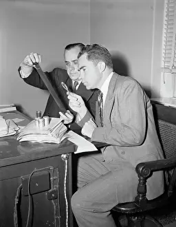 Investigator Prints: Nixon and Stripling Checking Microfilms