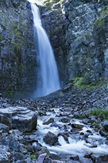 Images Dated 13th September 2014: Njupeskar, the highest waterfall in Sweden, Fulufjallet National Park, Dalarnas lan