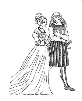 Fine Prints: Noble German traditional costume at a wedding in Nuremberg