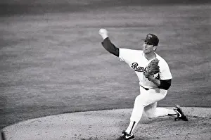 Pitching Prints: Nolan Ryan Pitching For Rangers