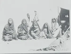 Arabia Prints: Nomadic Family Posing Outside Their Tent