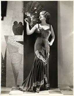 Norma Shearer In Evening Gown W/Fan