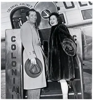Norma Shearer and Husbnd Getting On Plane