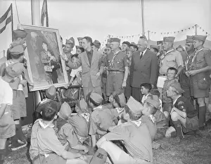 Boy Scouts Prints: Norman Rockwell Presenting Boy Scouts with a Painting