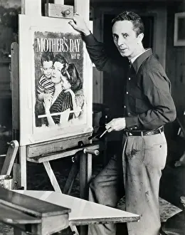Norman Rockwell Working On Mother'S Day