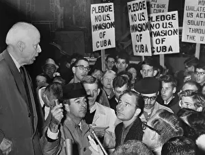 Pacifist Prints: Norman Thomas Speaking to Crowd