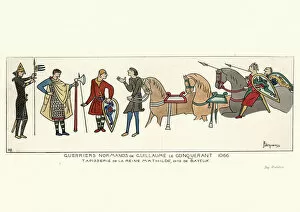 Bayeux Tapestry Gallery: Norman warriors of William the conqueror, 1066