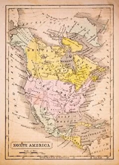 Images Dated 1st December 2015: North America 1852 Map