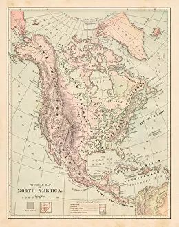 Images Dated 9th April 2018: North america map 1881