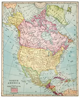 Images Dated 11th April 2018: North america map 1892