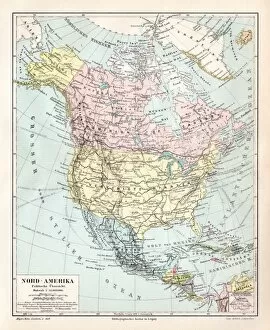 Images Dated 27th March 2017: North America political map 1895