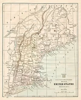 New York State Gallery: North Eastern States USA map 1881