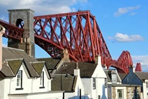 Forth Railway Bridge Collection: North Queensferry with the beautiful Forth bridge