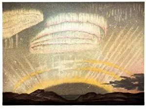 Northern light with arc, rays and drapery