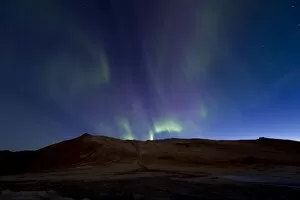 Images Dated 12th September 2014: Northern lights, sulphur and other minerals, steam, Hverarond high temperature or geothermal area