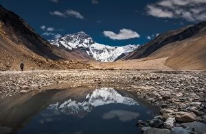 Images Dated 22nd May 2016: Northface of Mt.Everest with reflection