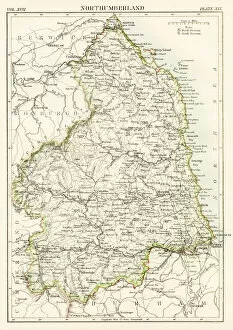 Images Dated 30th September 2017: Norththumberland map 1884