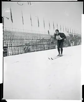 Norwegian Hallgeir Brenden on His Skis